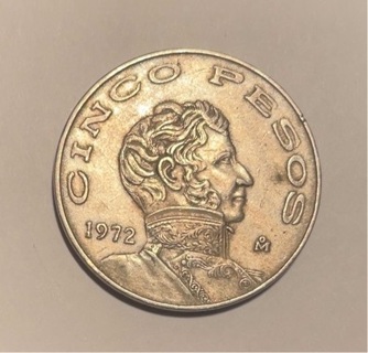 1972 Mexico 5 Peso Coin