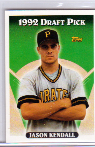 Jason Kendall, 1993 Topps 1992 Draft Pick ROOKIE Card #334, Pittsburgh Pirates, (L5