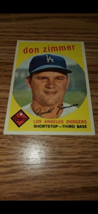 1959 Topps Baseball Don Zimmer #287,Los Angeles Dodgers, NM condition, sharp! Free Shipping!