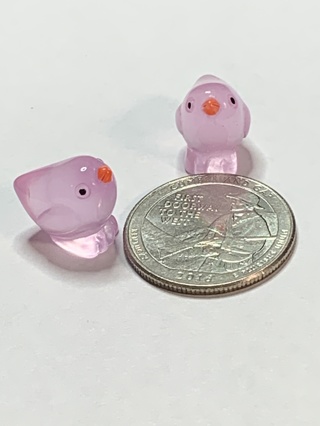 CHICKENS~#3~PURPLE~MINIS~SET OF 2 CHICKENS~GLOW IN THE DARK~FREE SHIPPING!