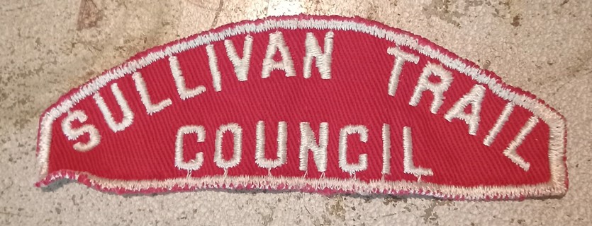 Sullivan Trail Council boy scout scouts bsa csp red and white council shoulder patch 