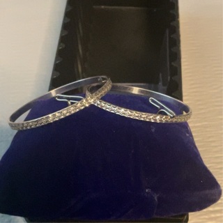 Sterling Silver Baby/Toddler Bangles 1/2” Wide Diamond Cut for Beautiful Sparkle