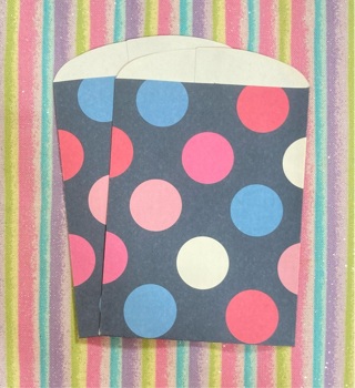 Pink white and blue dot mini craft sacks 