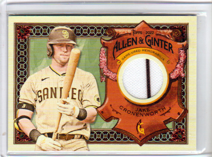 Jake Cronenworth, 2022 Topps Allen & Ginter Relic Card #AGRA-JC, San Diego Padres, (L3)