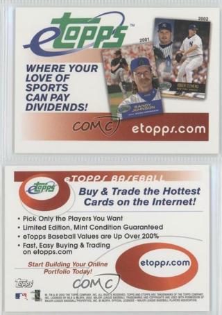2003 Topps Heritage Baseball Randy Johnson Roger Clemens etopps Promo card MLB