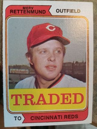 1974 TOPPS MERV RETTENMUND TRADED TO CINCINNATI REDS BASEBALL CARD# 585T