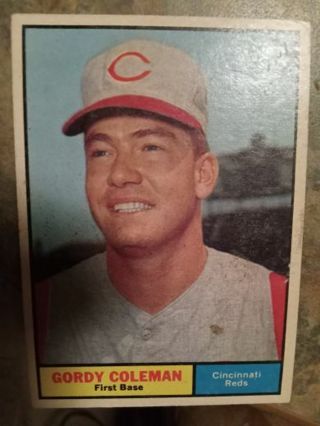 1961 TOPPS GORDY COLEMAN CINCINNATI REDS BASEBALL CARD# 194