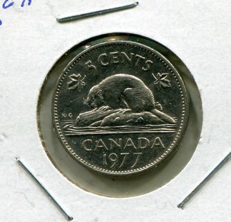 1977 Canada 5 Cents (High 7 Variety)