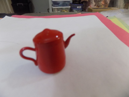 Red enameled coffee pot for a doll  house