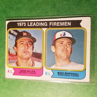 1974 Topps Baseball Card #208  Leading fireman  EX