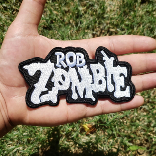 Rob Zombie White Horror Metal Rock Band Sew Iron On Embroidered Patch 4.5"x2.5"