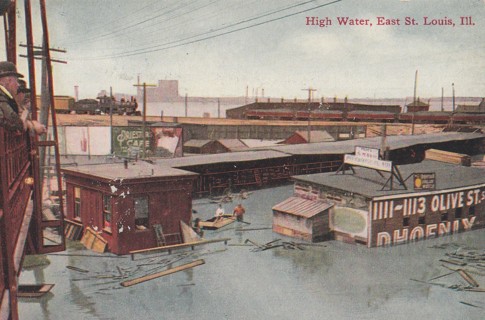 Vintage Unused Postcard: s: High Water, East Saint Louis, MO