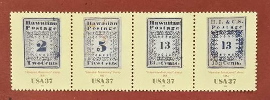 One Strip of Mint (Hawaiian) US Postage Stamps