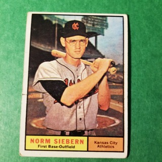 1961 - TOPPS EXMT - NRMT BASEBALL - CARD  NO. 267 - NORM SIEBERN - A'S