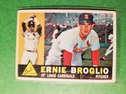 1960 - TOPPS EXMT - NRMT BASEBALL - CARD NO. 16 - EERNIE BROGLIO - CARDINALS