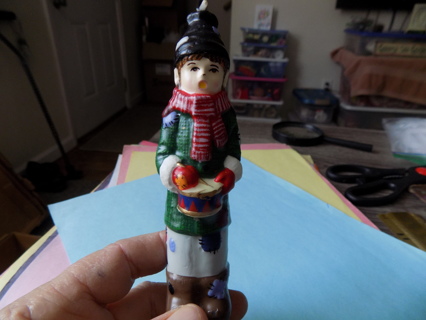 New never lit 6 inch Victorian little boy caroler taper candle