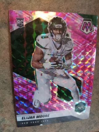 2021 RARE PINK MOSAIC PRIZM ELIJAH MOORE NEW YORK JETS FOOTBALL CARD# 316