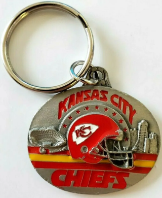 New Kansas City Chiefs Pewter Key Chain Licensed NFL