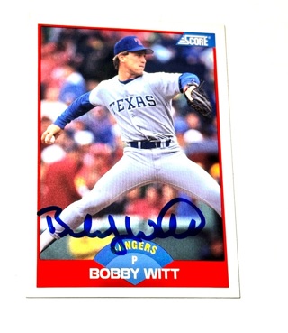 Autographed 1989 Score #463 Bobby Witt Rangers