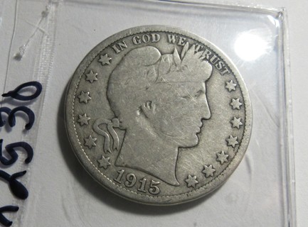    ★★ 1915-D BARBER HALF DOLLAR VG ★★ **90% SILVER** "BETTER DATE"