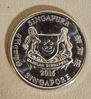 2016 Singapore 20 Cents Coin