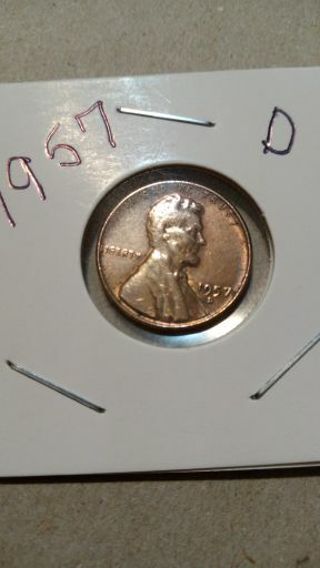 1957 D- COPPER LINCOLN WHEAT PENNY'. HIGH BIDDER WINS