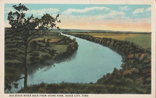 Vintage Used Postcard: u: 1910 Big Sioux River, Sioux City, Iowa