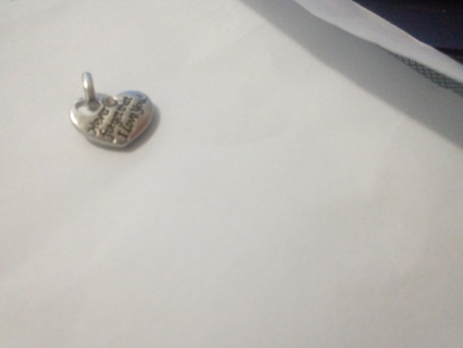 Silver heart saying never forget that I love you over stainless steel 