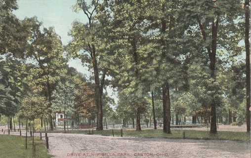 Vintage Used Postcard: gin y: Pre Linen: Drive at Nimisilla Park, Canton, OH