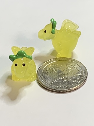 DINOSAURS~#1~YELLOW~SET OF 2~GLOW IN THE DARK~FREE SHIPPING!