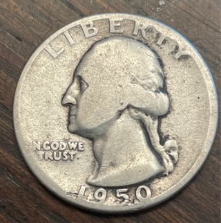 1950 D Silver Washington Quarter Dollar VG+