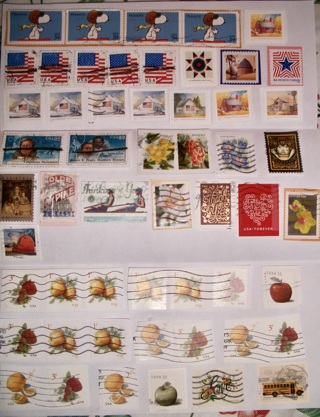 Lot of 54 Used USA Postage Stamps