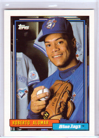 Roberto Alomar, 1992 Topps Card #225, Toronto Blue Jays, Hall of Famer, (L3