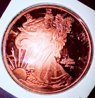 COIN ONE OUNCE 999 PURE BEAUTIFUL FANTASTIC COPPER COIN JUST TAKE A LOOK AT THIS FANTASTIC BEAUTY