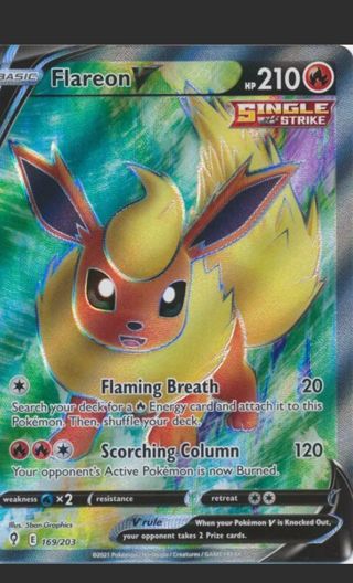 NM Flareon V Textured Full Art Pokemon card TCG