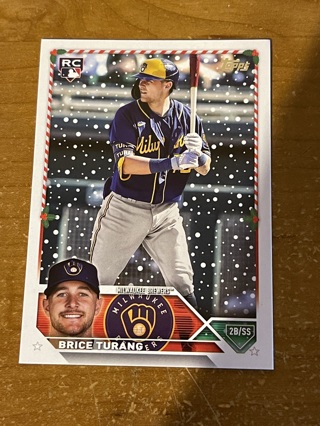 2023 Topps Holiday Baseball - Rookie Base Card - BRICE TURANG # H52