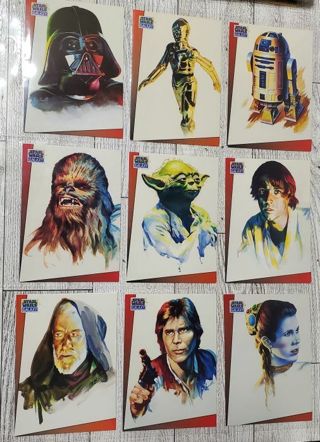 9 Star Wars 1993 Character Cards!