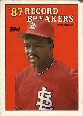 Vince Coleman 1988 Topps Record Breaker St. Louis Cardinals