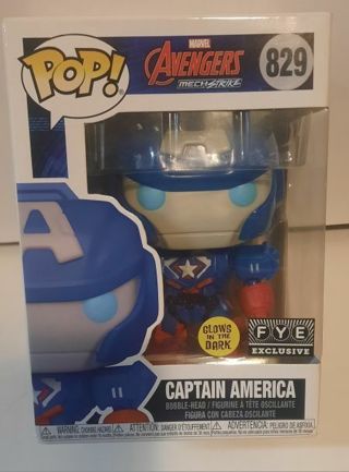 Funko Pop Captain America Avengers MechStrike #829 FYE Exclusive Glows In Dark