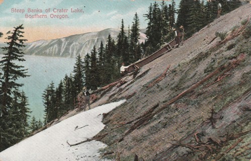 Vintage Used Postcard: 1912 Steep Banks of Crater Lake, OR