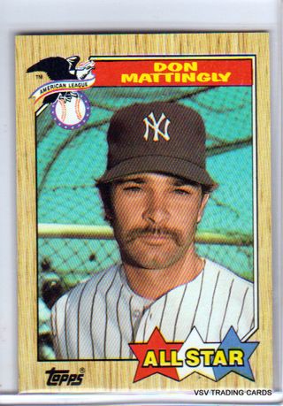 Don Mattingly, 1987 Topps All-Star Card #606, New York Yankees, HOFr, (EL4)