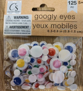 NEW - Crafter's Square - Colored Googly Eyes - 125 in the package