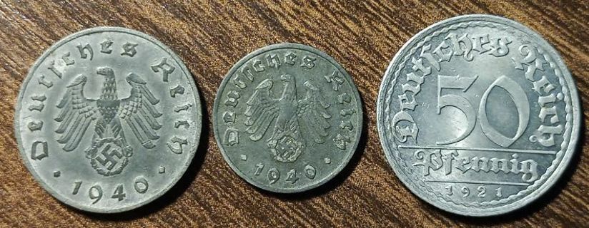 1921 & 1940's Germany Reichpfennigs Full bold dates!