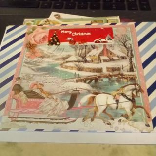 Merry Christmas Sleigh Ride - Semi Blank Inside Design Card