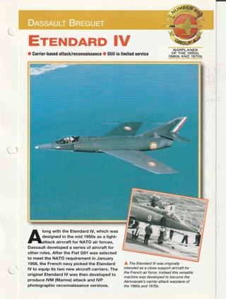 Aircraft of the World Leaflet: Warplanes of the 50's/60's/70's: Etendard IV