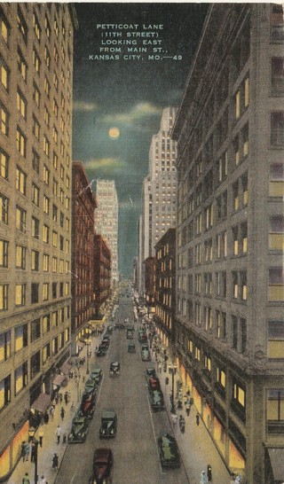 Vintage Used Postcard: 1949 Petticoat Lane, Kansas City, MO