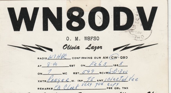 Vintage Used Postcard: e: Ham Radio Card, CB Radio Card, 1965 Alliance, OH