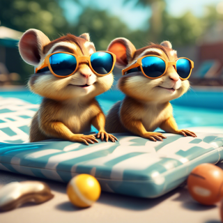 Listia Digital Collectible: Chipmunks Having Fun In The Sun