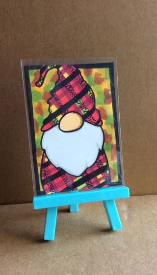 Plaid Gnome original drawing aceo