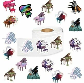 ➡️⭕(10) 1" PIANO STICKERS!! MUSIC